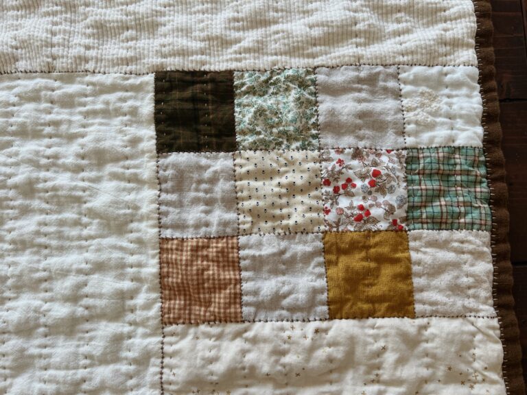 Hand Sewn Big Patch Baby Quilt