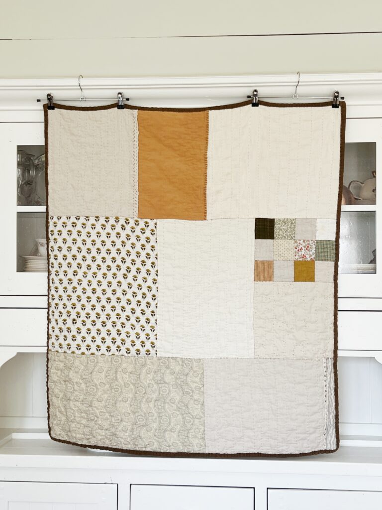 Hand Sewn Big Patch Baby Quilt