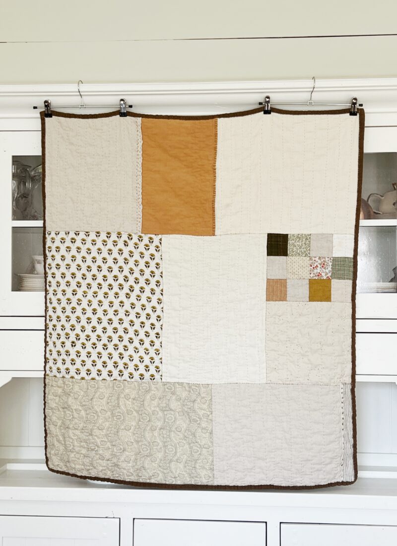 Hand Sewn Big Patch Baby Quilt
